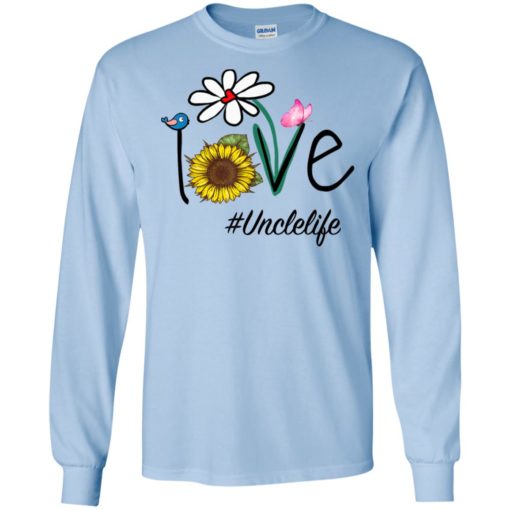 Love unclelife heart floral gift uncle life mothers day gift long sleeve