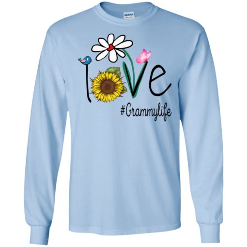 Mom love grammy life #grammylife heart floral gift t-shirt long sleeve
