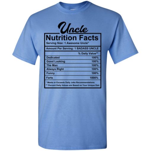 Uncle nutritional facts t-shirt