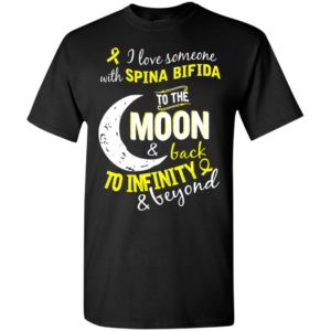 Spina bifida awareness love moon back to infinity t-shirt