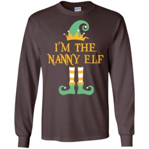 I’m the nanny elf christmas matching gifts family pajamas elves women long sleeve