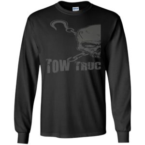 Tow truck drivers skull hook goth style cool gift for men women long sleeve