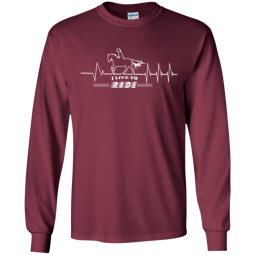 I live to ride heart line art horse riding sport long sleeve