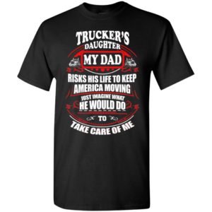 Trucker’s daughter my dad risks his life to keep trucking father christmas gift t-shirt