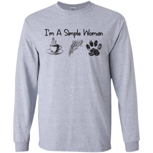 I&#8217;m a simple woman coffee pizza dogs classic long sleeve