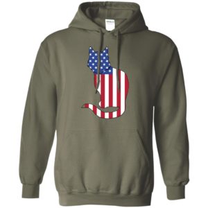 American flag cat art 4th july gift for vets hoodie