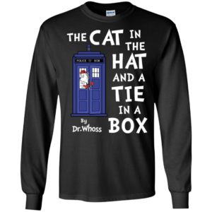 The cat in the hat and a tie in a box funny whoss kitten lover long sleeve