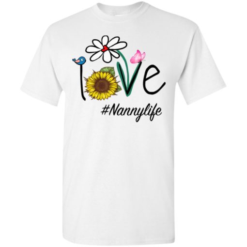 Love nannylife heart floral gift nanny life mothers day gift t-shirt