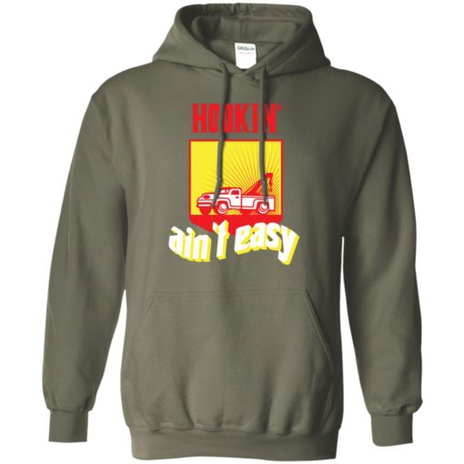 Hooking ain’t easy funny tow truck driver saying retro hoodie