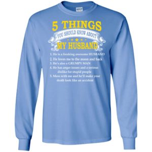 5 things about my husband funny gift for wife long sleeve