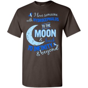 Hydrocephalus awareness love moon back to infinity t-shirt