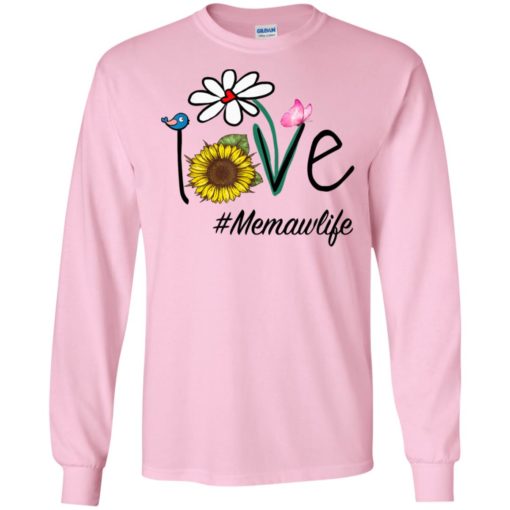 Love memawlife heart floral gift memaw life mothers day gift long sleeve
