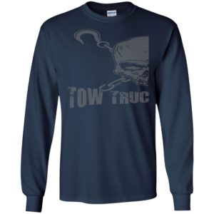 Tow truck drivers skull hook goth style cool gift for men women long sleeve
