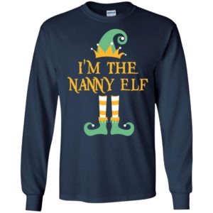 I’m the nanny elf christmas matching gifts family pajamas elves women long sleeve
