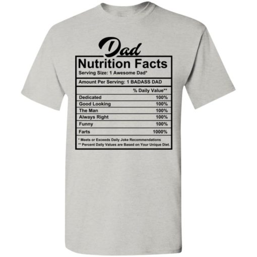Dad nutritional facts t-shirt