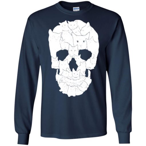 Skull cats cute halloween – cat lover gift long sleeve