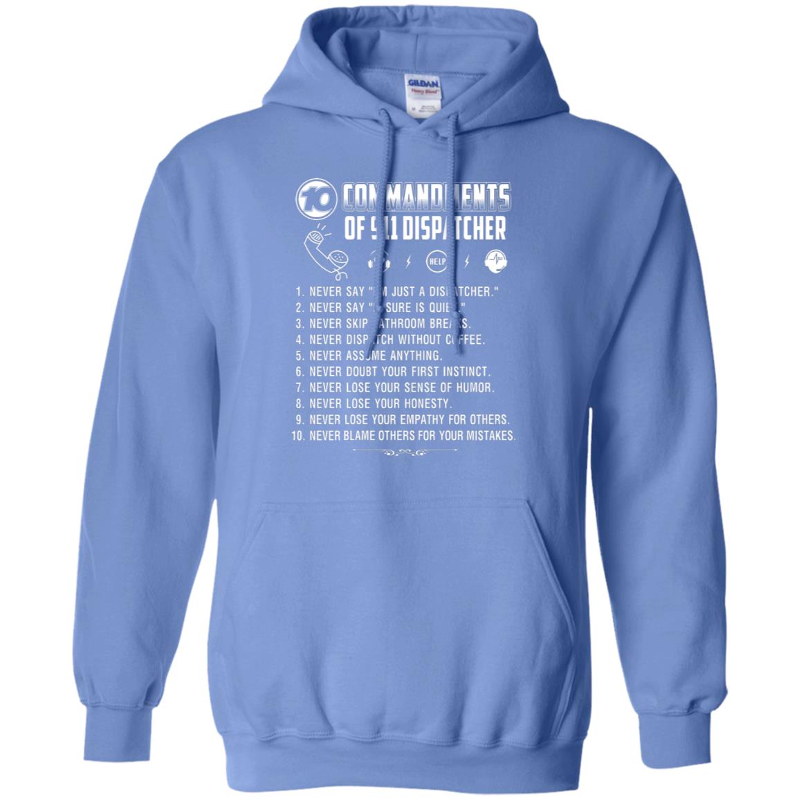 10 Commandments Of 911 Dispatcher Funny Rule Never Say Hoodie ...