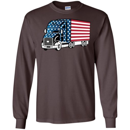 American trucker gift for tow log truck driver patriots long sleeve