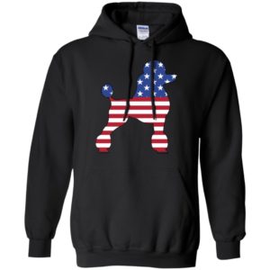 Poodle with america flag cosplay dog lover dog mom hoodie