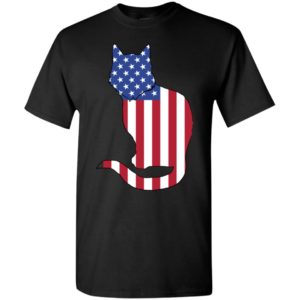 American flag cat art 4th july gift for vets t-shirt