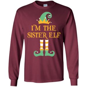 I’m the sister elf christmas matching gifts family pajamas elves women long sleeve