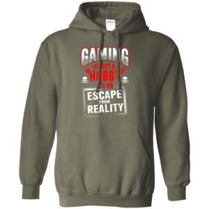 Gaming is not a hobby it’s an escape from reality cool skull retro gamers hoodie