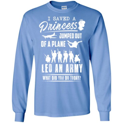 I saved a princess jumped out of a plane funny gamer mario fans long sleeve
