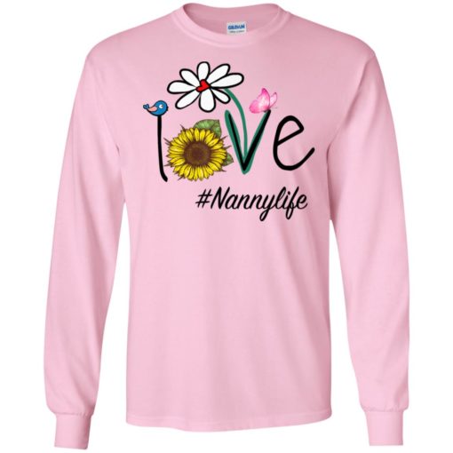 Love nannylife heart floral gift nanny life mothers day gift long sleeve