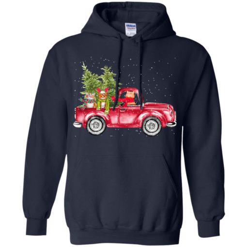 Cats christmas trees truck funny trucker cat lover hoodie