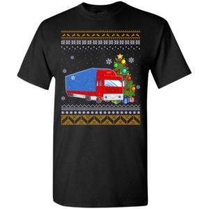 Truck snows tree ugly sweater style christmas gifts for truck driver lovers t-shirt