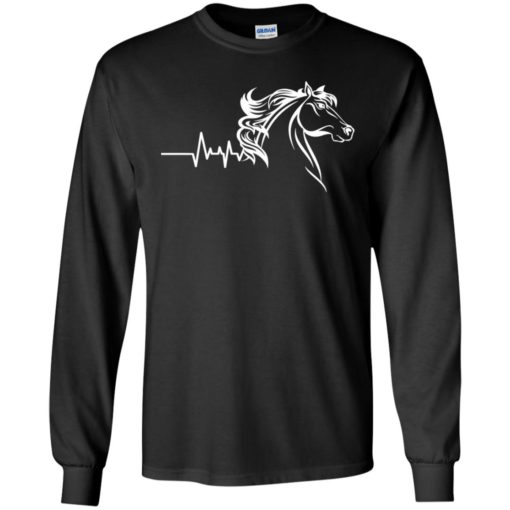 Horse riding lover lineart horse heartbeat funny gift for horse lovers owners trainers long sleeve