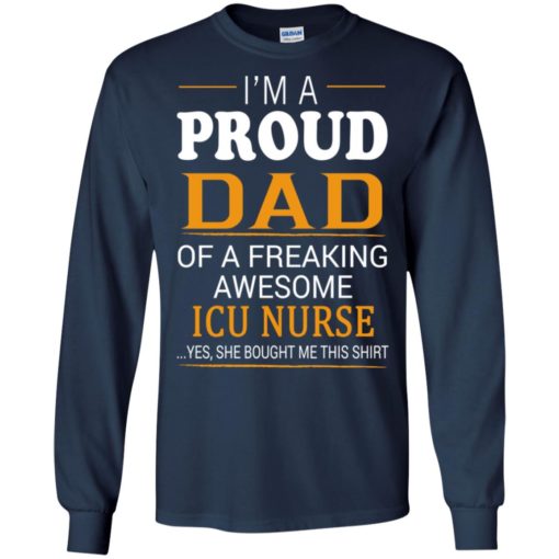 Icu nurse dad gift proud dad of awesome nurse t-shirt and mug long sleeve