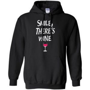 Smile there’s wine simple distresssed wine lover hoodie