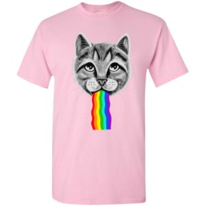 Pride gay rainbow cat drawing lgbt support t-shirt