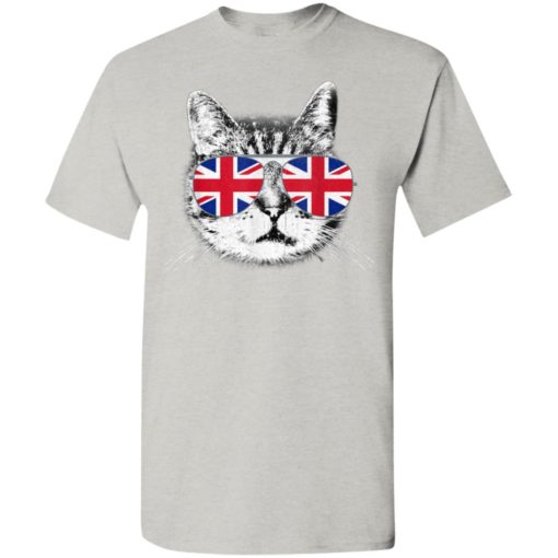 Uk union jack british flag england cat sunglasses t-shirt