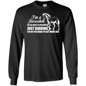 I’m a horseaholic to get more hay funny sayings horse lover equestrian long sleeve