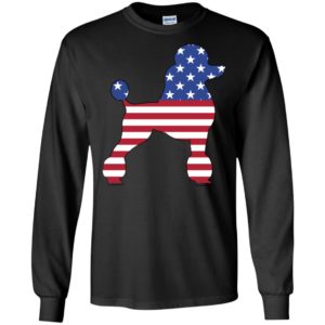 Poodle with america flag cosplay dog lover dog mom long sleeve