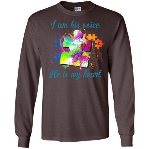 I am his voice he is my heart autism awareness t-shirt and mug long sleeve