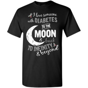 Diabetes awareness love moon back t-shirt