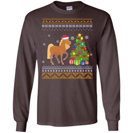 Horse noel hat presents christmas tree ugly sweater style long sleeve