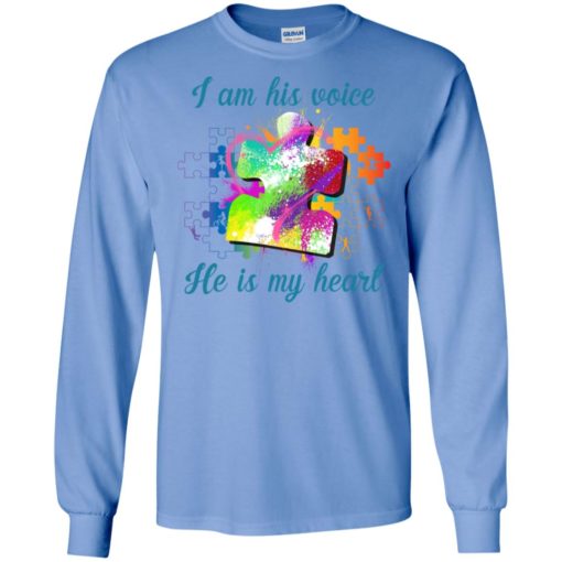I am his voice he is my heart autism awareness t-shirt and mug long sleeve