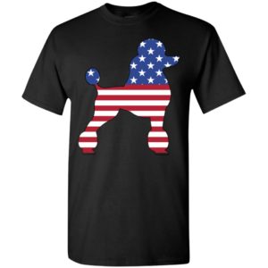Poodle with america flag cosplay dog lover dog mom t-shirt
