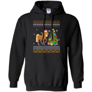 Horse noel hat presents christmas tree ugly sweater style hoodie