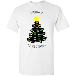 Meowy christmas sweatshirt merry meowy xmas gift for cat lovers t-shirt