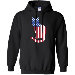 American flag cat art 4th july gift for vets hoodie
