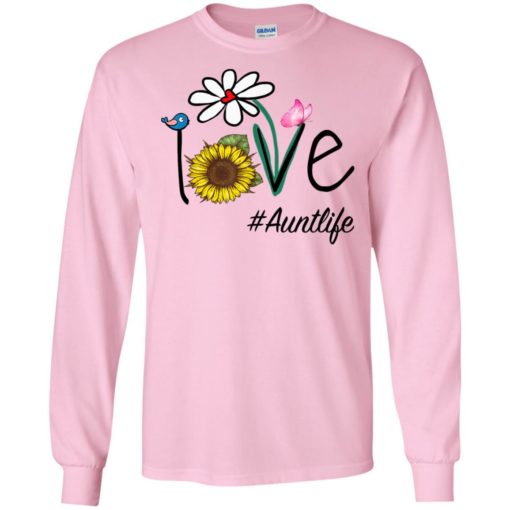 Love auntlife heart floral gift aunt life mothers day gift long sleeve