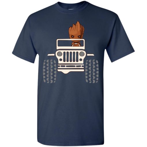 Groot drives jeep funny jeepvengers marvel movie fans gift t-shirt