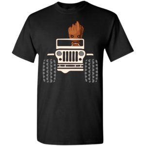 Groot drives jeep funny jeepvengers marvel movie fans gift t-shirt