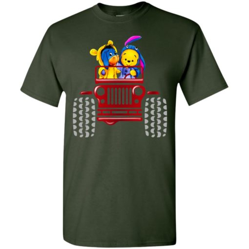 Pooh bear eeyore drive jeep funny winnie friendship jeepin t-shirt