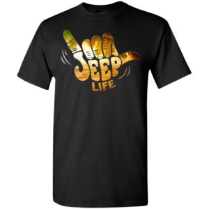 Jeep life sunset beach view calling hand funny racing jeep lovers gift t-shirt